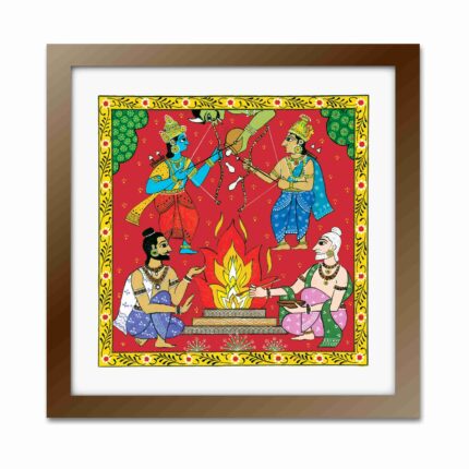 Ramayana Series – Set of 7 Handpainted Cheriyal Paintings