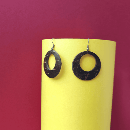 Coconut Shell Hoop Earrings | Handmade Eco Jewellery