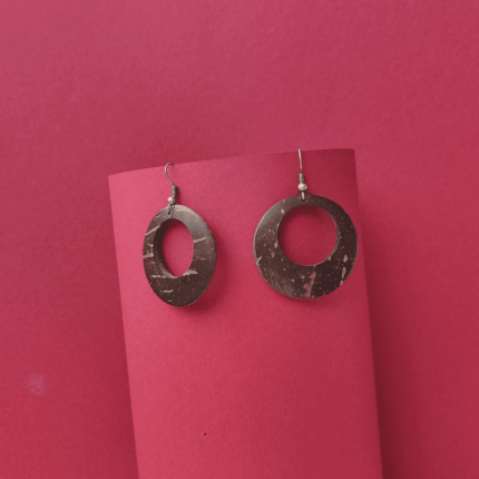 Coconut Shell Hoop Earrings | Handmade Eco Jewellery