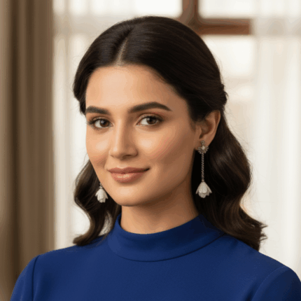 Silver Bloom Drop Earrings