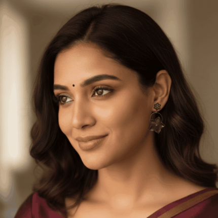 Polymer Clay Floral Earrings – Chocolate Brown