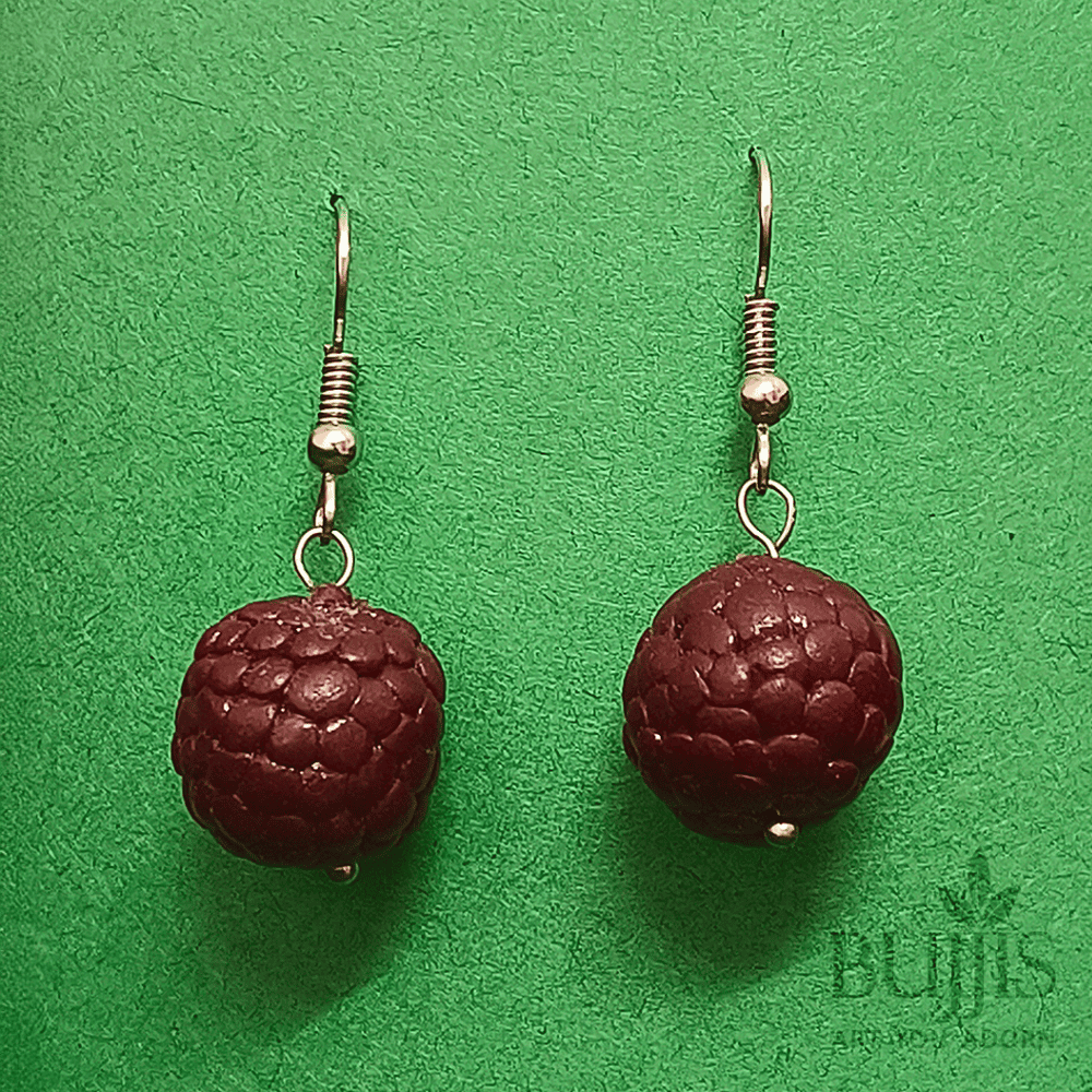 Handmade polymer clay berry drop earrings by Bujjis.in