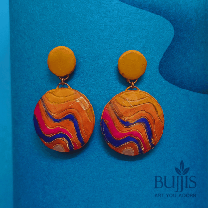 Abstract Orange Earrings