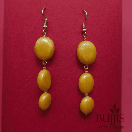 Golden Bead Drop Earrings
