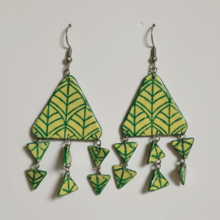 BUJJIS Yellow-Green Chandelier Earrings