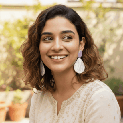 Lavender Marble Polymer Clay Earrings